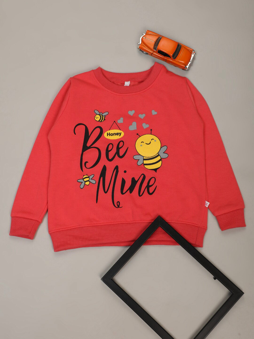 

V-Mart Girls Printed Round Neck Sweatshirt, Orange