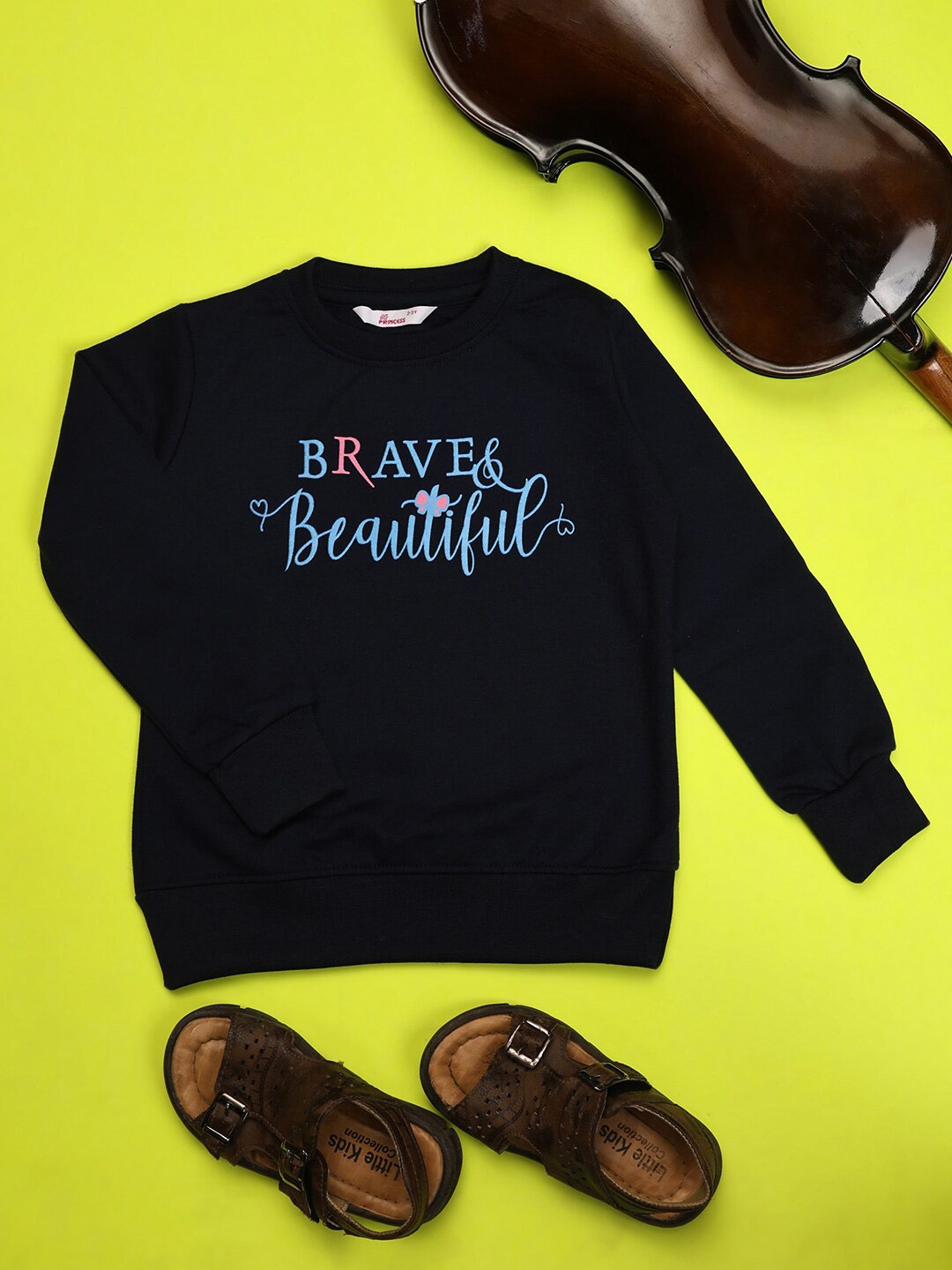 

V-Mart Girls Printed Round Neck Pullover, Blue