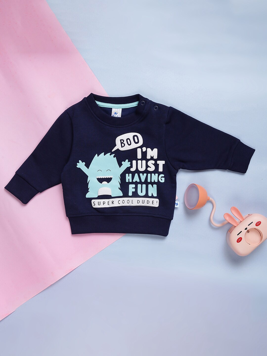 

V-Mart Infants Graphic Printed Fleece Pullover Sweatshirt, Navy blue