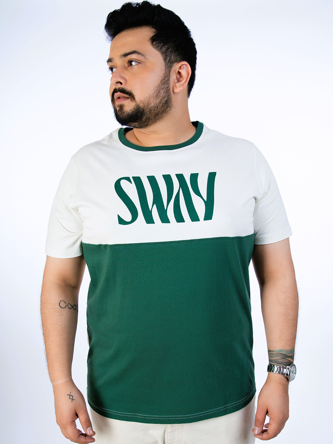 

UNSIZED Regular Fit Typography Printed Cotton Casual T-shirt, Off white