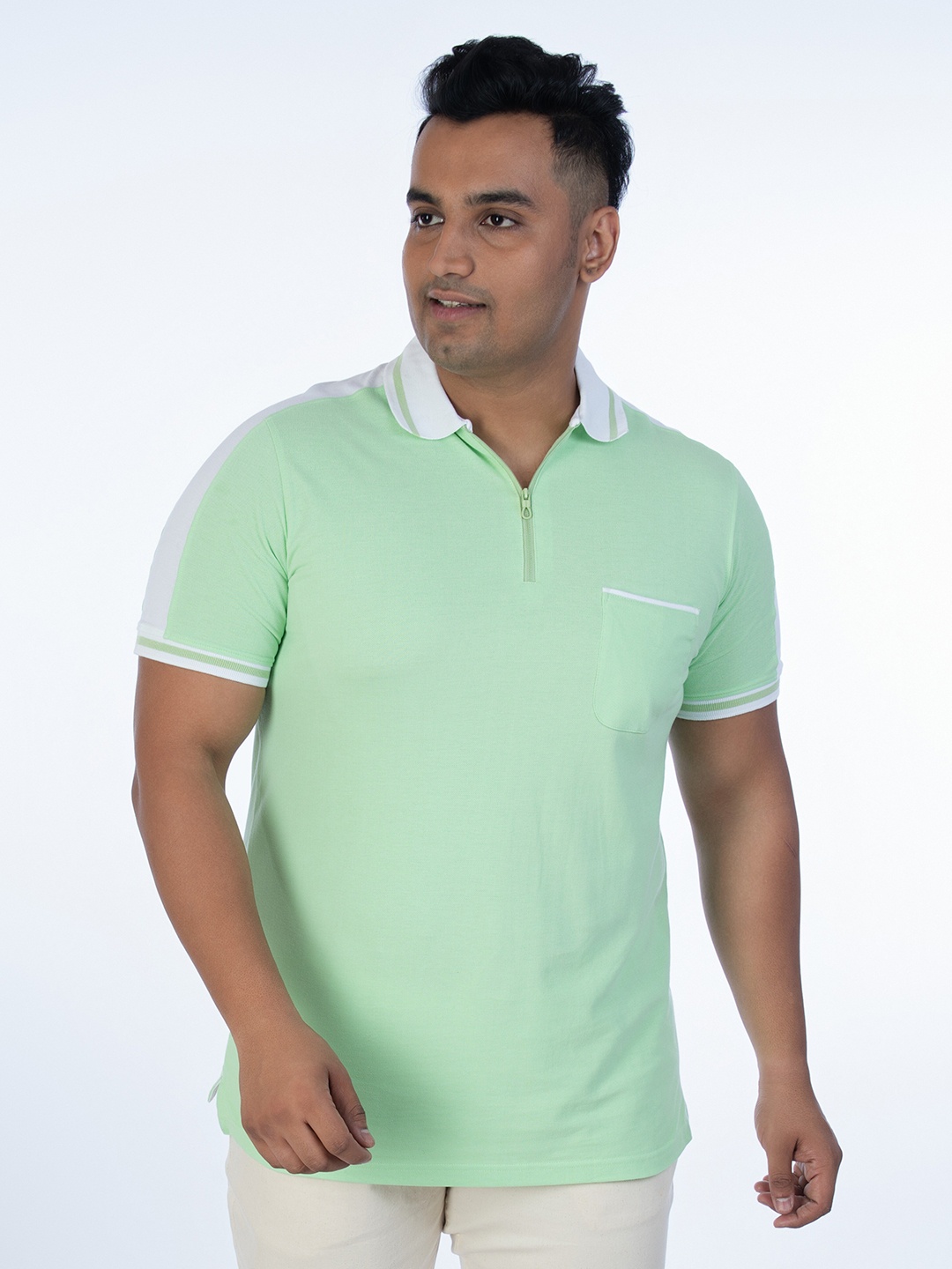 UNSIZED Polo Collar Cotton T-shirt, Green