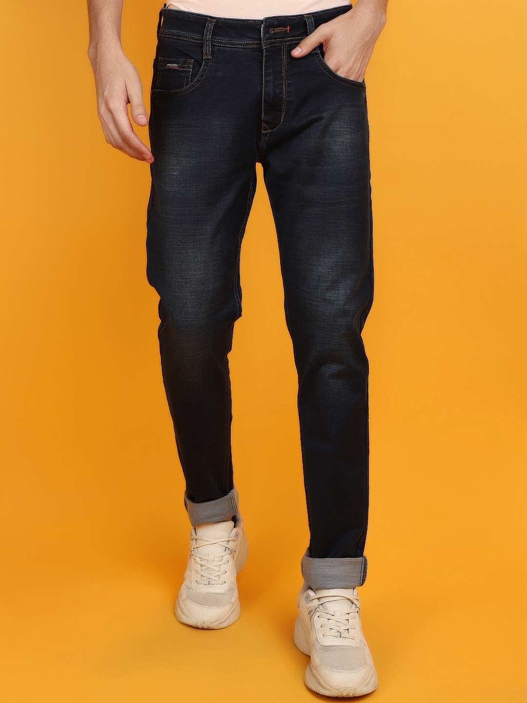 

V-Mart Men Slim Fit Light Fade Clean Look Cotton Jeans, Blue