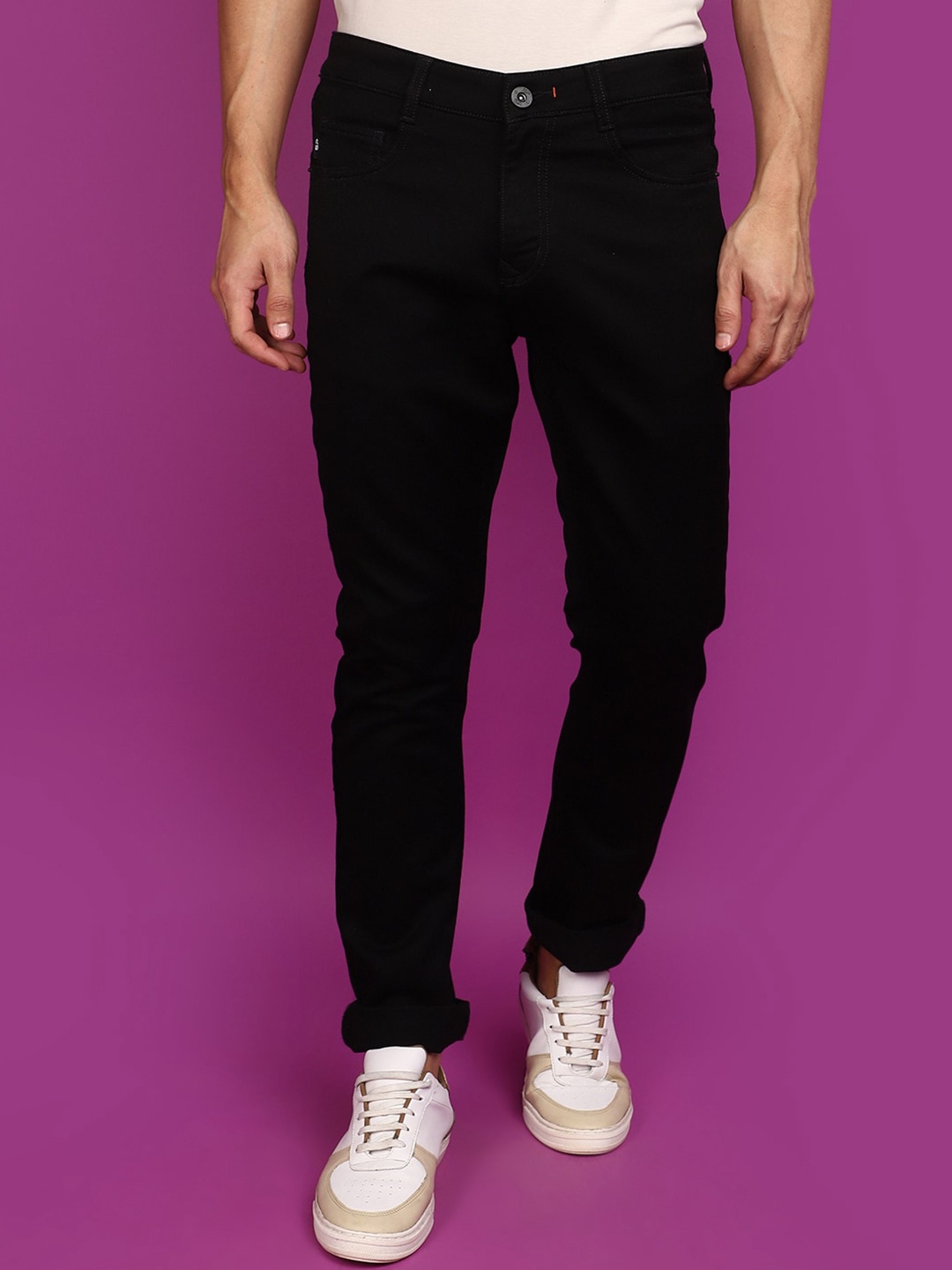 

V-Mart Men Mid-Rise Slim Fit Cotton Jeans, Black