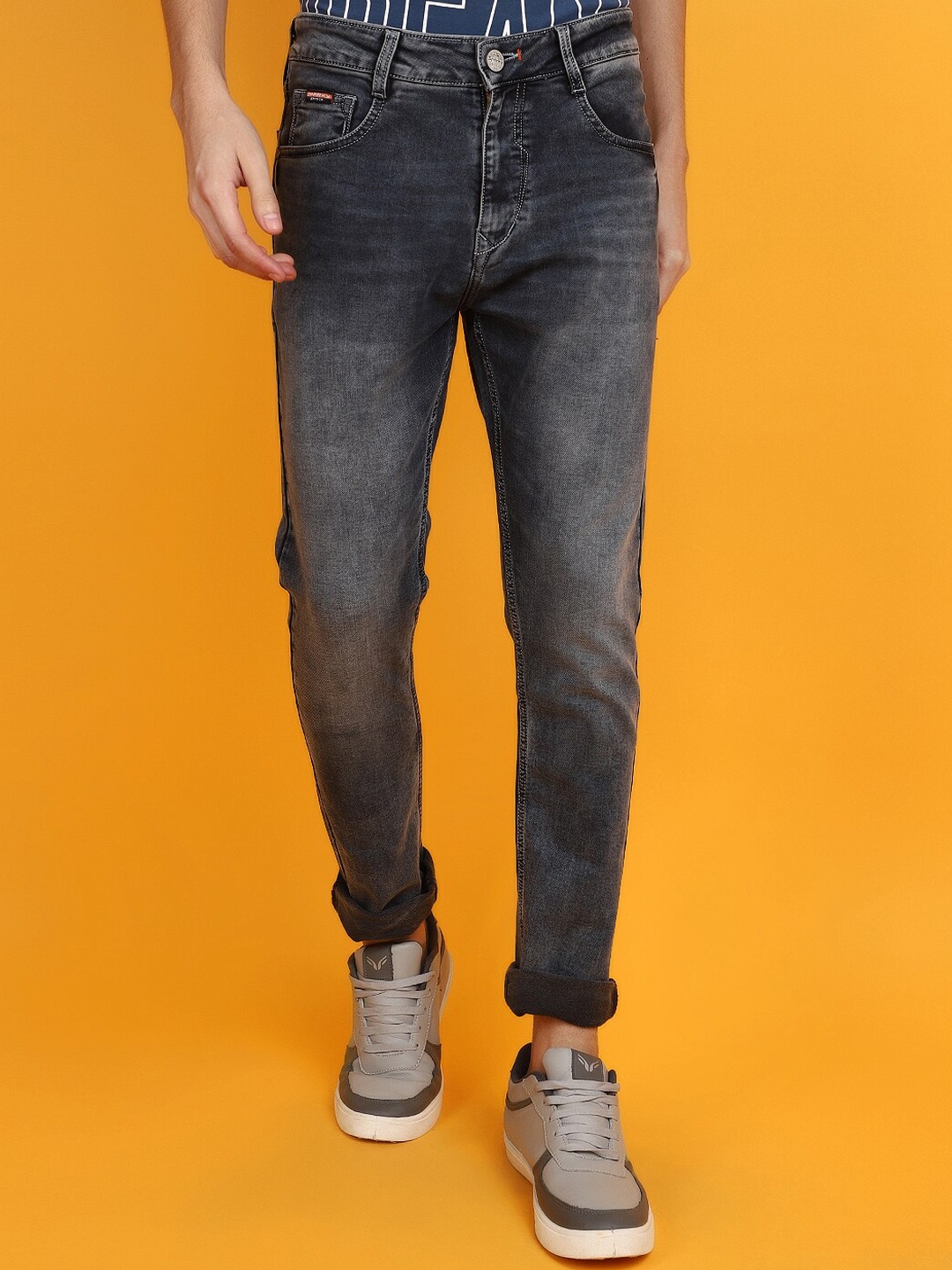 

V-Mart Men Slim Fit Clean Look Heavy Fade Cotton Jeans, Blue