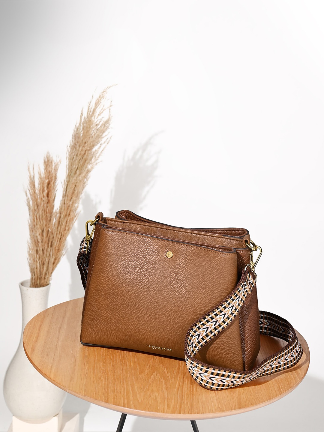 

Accessorize London Webbing Sling Bag, Tan