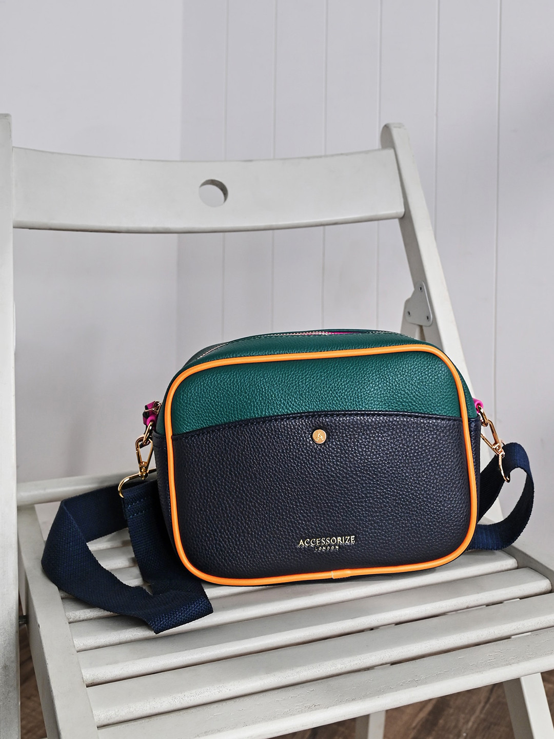 

Accessorize Colourblocked Camera Bag, Blue