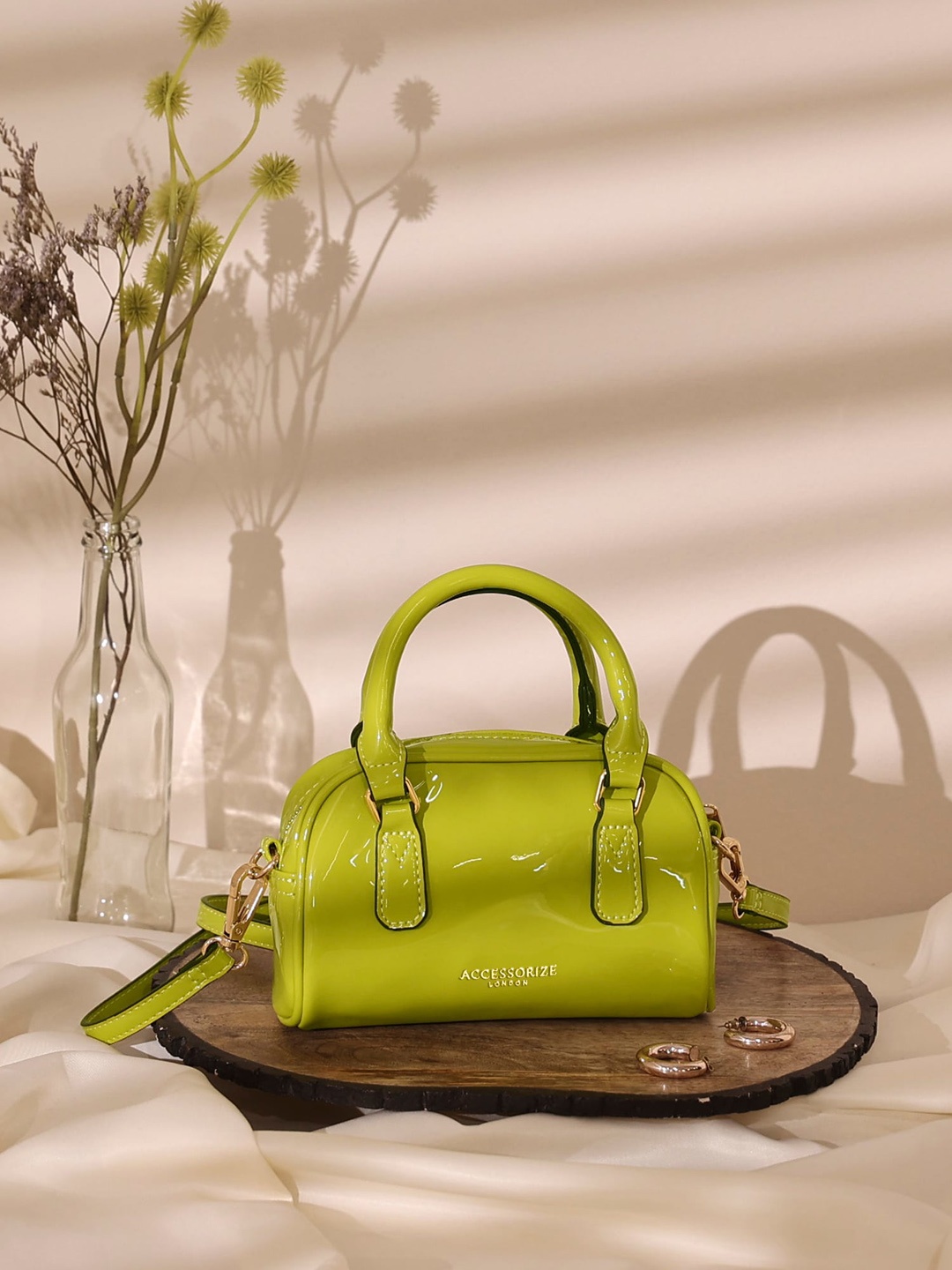 

Accessorize Structured Handheld Bag, Lime green