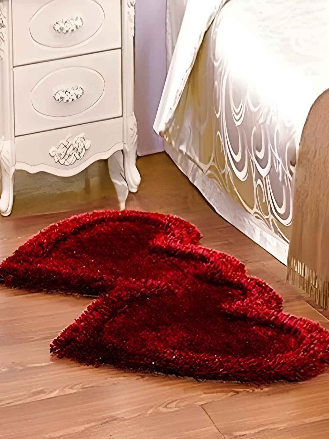 

Shopgallery Maroon Embossed Heart-shaped Strong & Durable Floor Runner