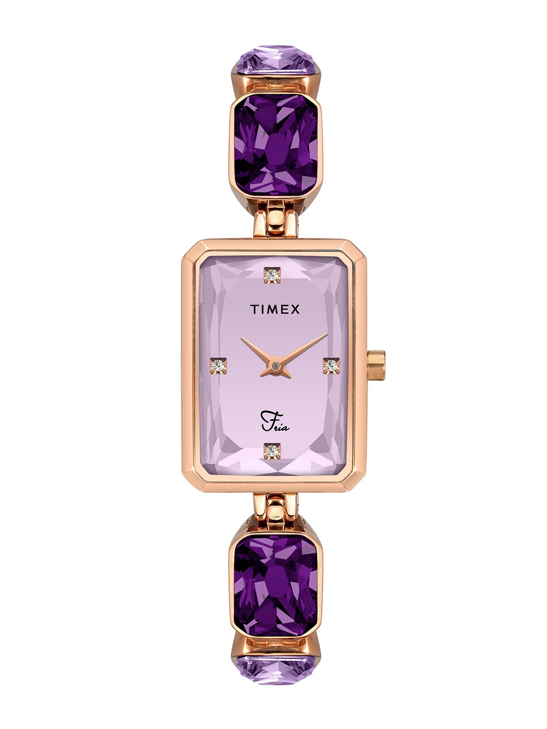 

Timex Women Dial & Textured Straps Analogue Watch TWEL16901, Lavender