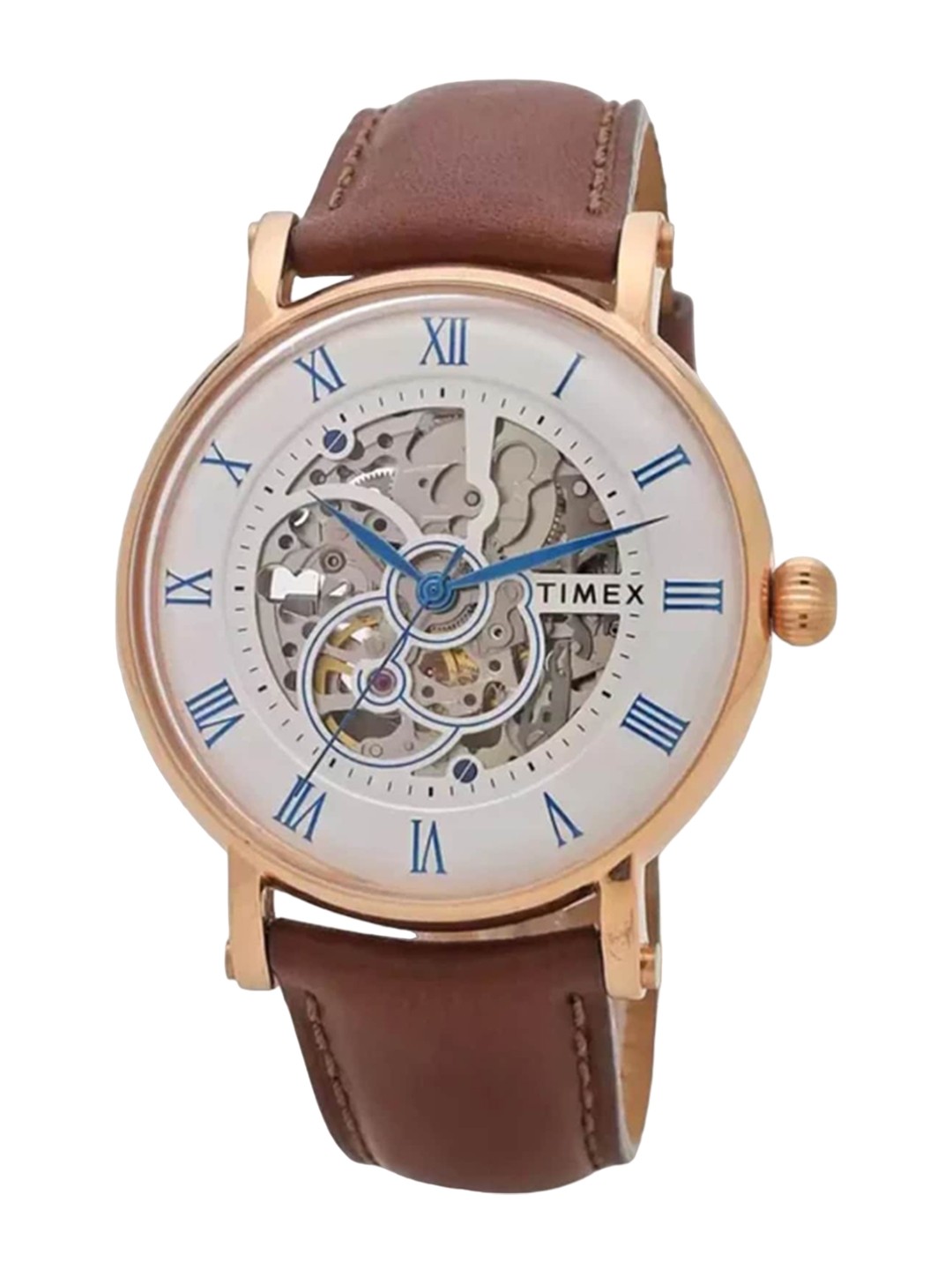 

Timex Men Skeleton Dial & Leather Straps Analogue Watch TWEG16705, Brown