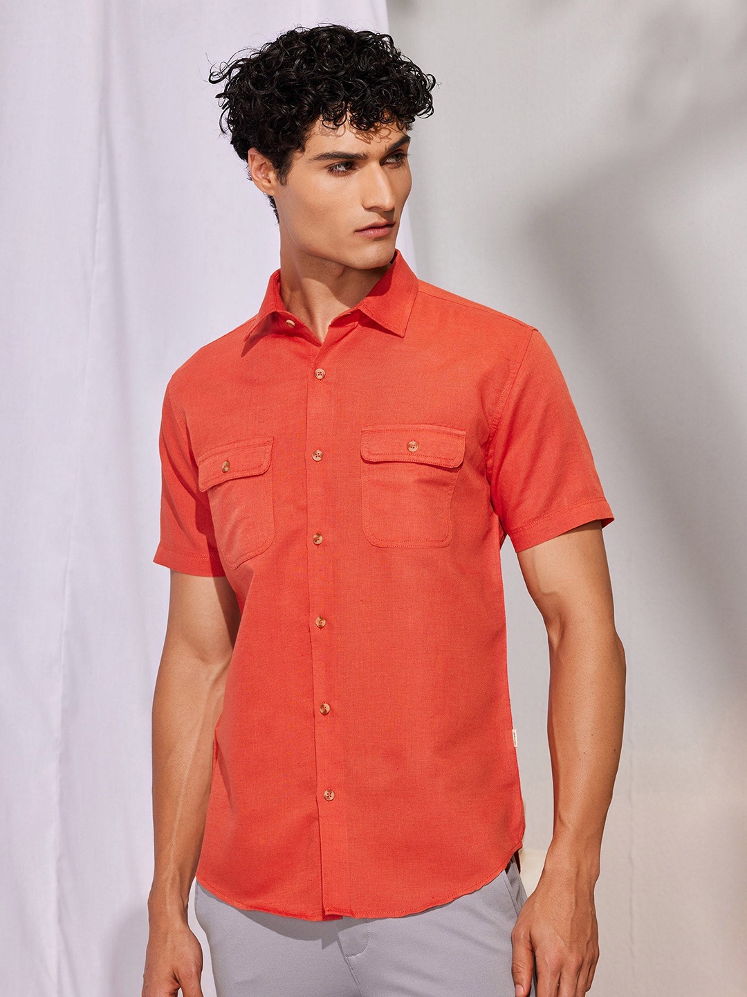 

Red Flame Men Opaque Casual Shirt