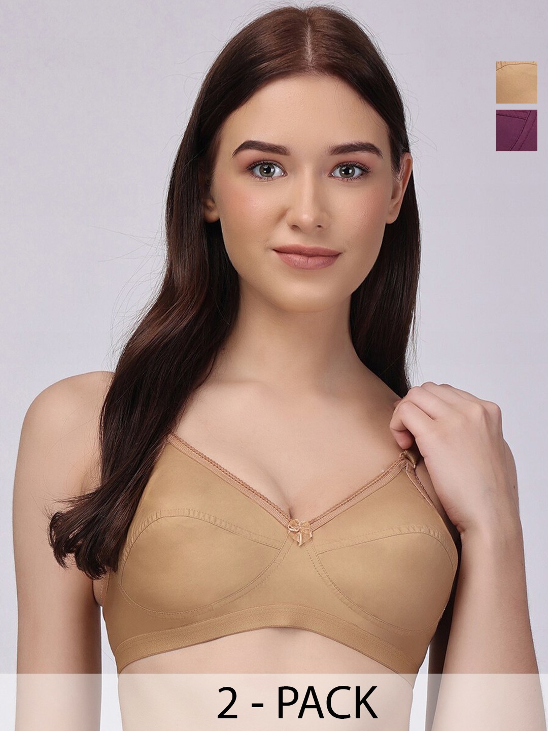 

Floret Pack Of 2 Full Coverage Bra All Day Comfort, Burgundy