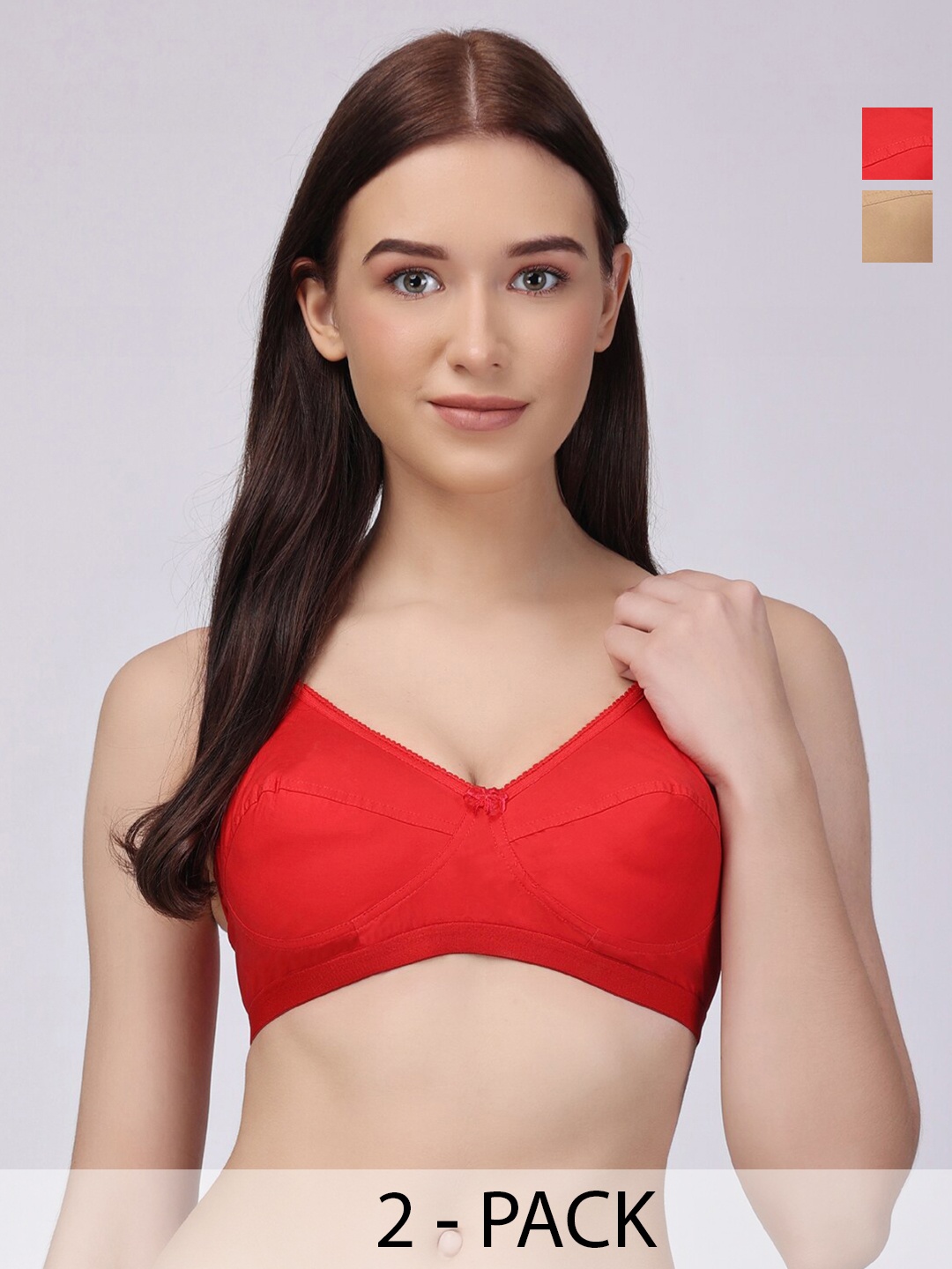 

Floret Pack Of 2 Full Coverage Bra All Day Comfort, Nude