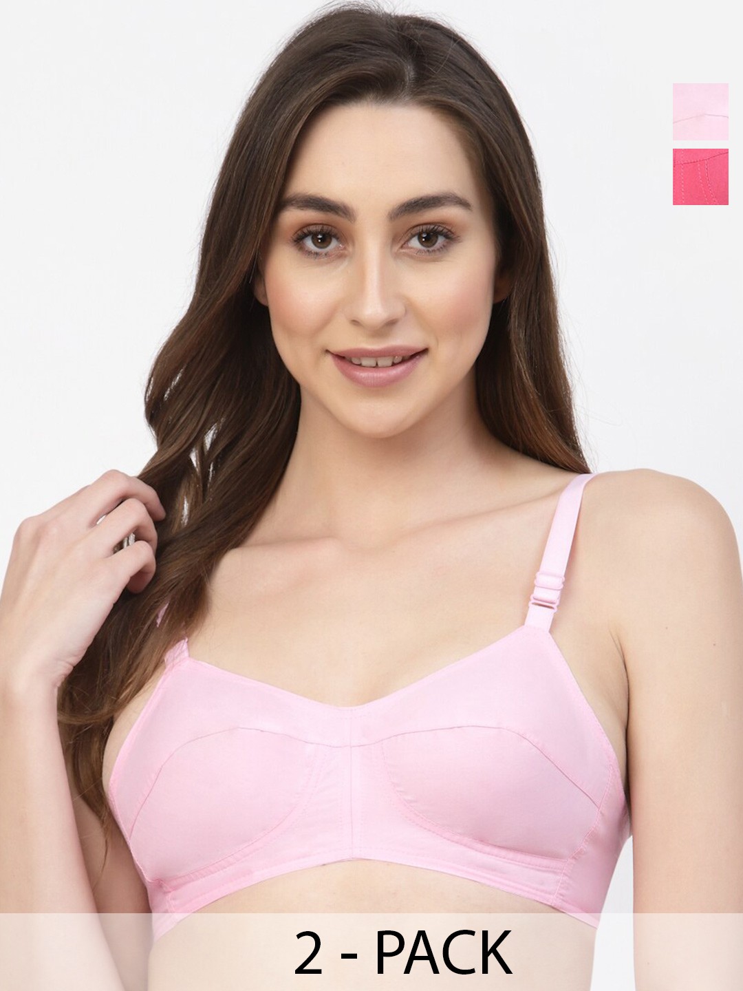 

Floret Pack Of 2 Full Coverage Bra All Day Comfort, Fuchsia