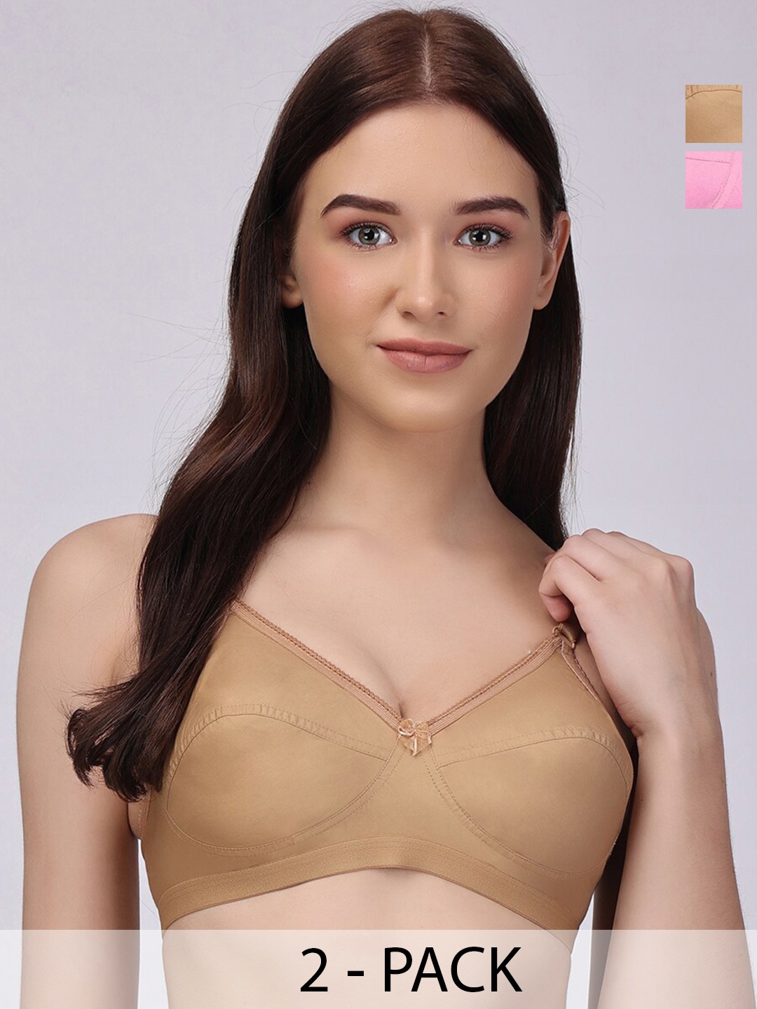 

Floret Pack Of 2 Full Coverage Bra All Day Comfort, Pink
