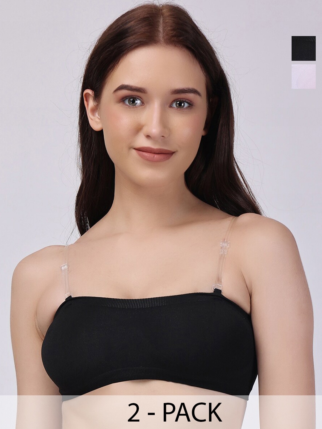 

Floret Pack Of 2 Full Coverage Non Padded Bandeau Bra With All Day Comfort, White