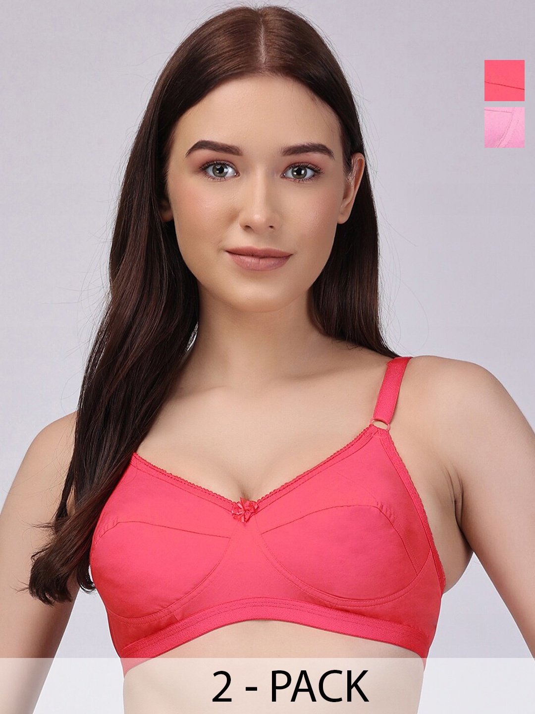 

Floret Pack Of 2 Full Coverage Bra All Day Comfort, Pink