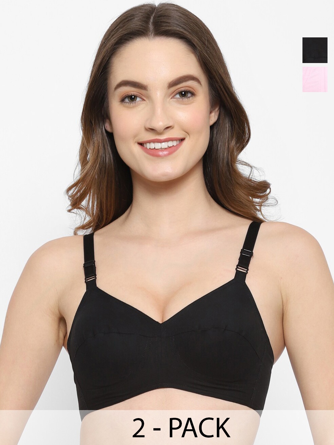 

Floret Pack Of 2 Full Coverage Bra All Day Comfort, Pink