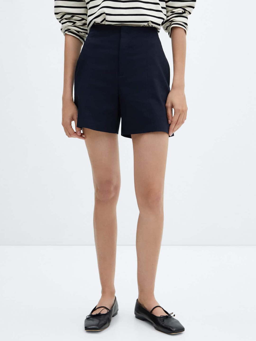 

MANGO Women Regular Fit Shorts, Navy blue