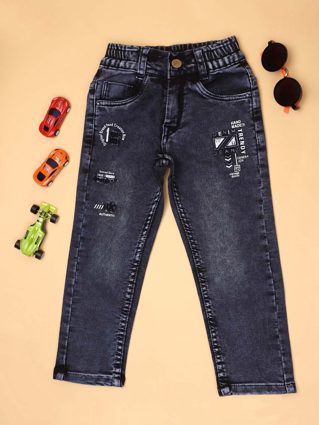 

V-Mart Boys Mid-Rise Light Fade Cotton Jeans, Blue