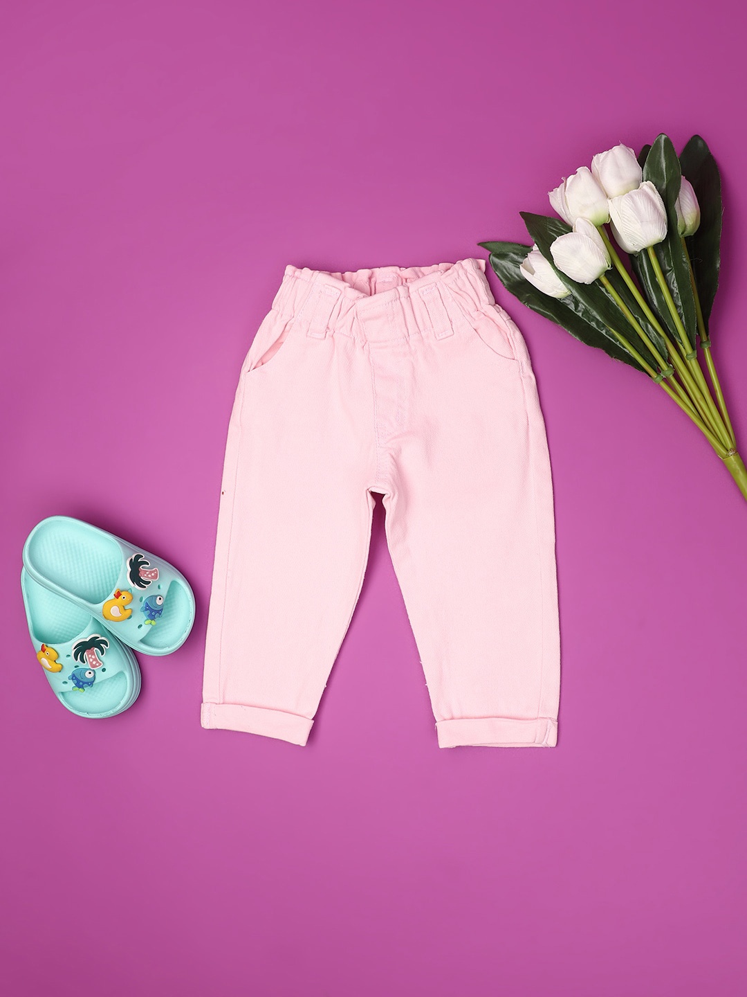 

V-Mart Kids Slim Fit Clean Look Cotton Jeans, Pink