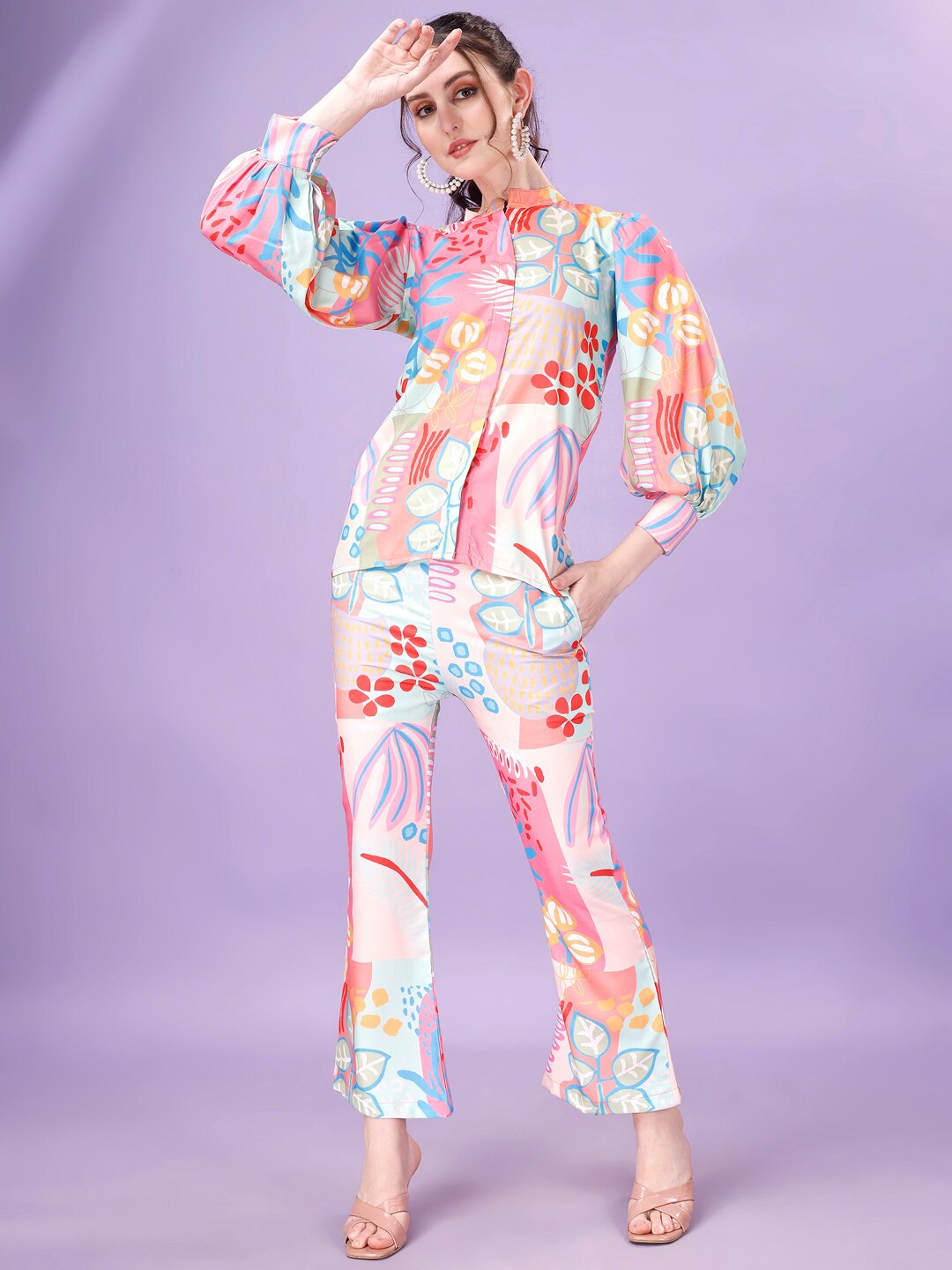 

Ekta Textiles Tropical Printed Shirt With Trousers, Pink