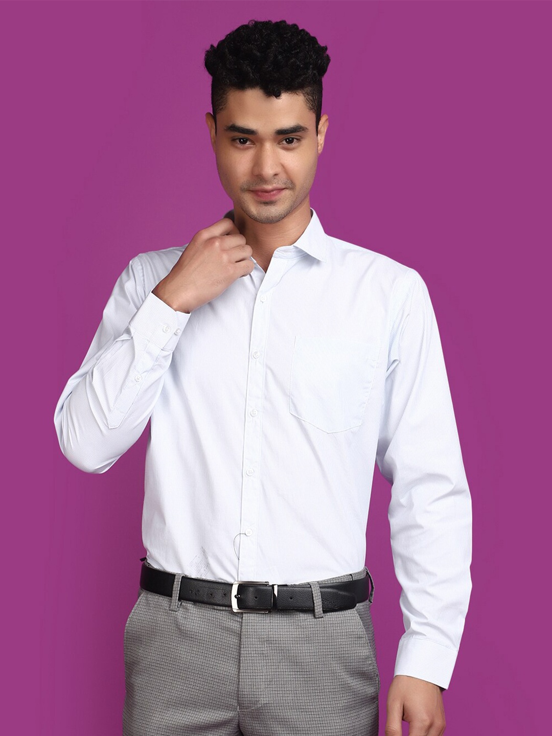 

V-Mart Spread Collar Long Sleeves Formal Shirt, White