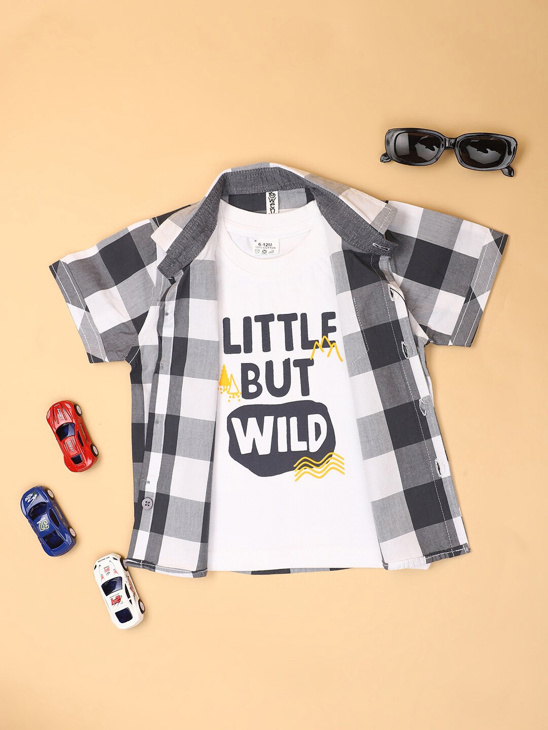 

V-Mart Boys Checked Opaque Cotton Casual Shirt, Navy blue