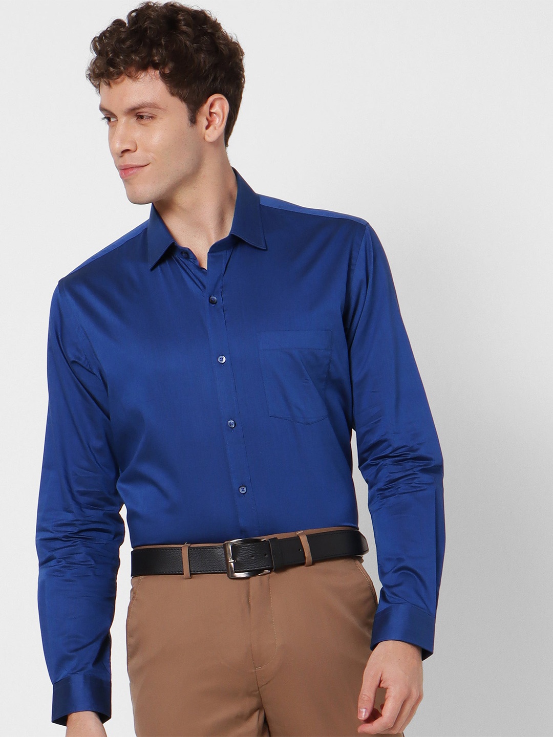 

Stori Spread Collar Cotton Formal Shirt, Blue