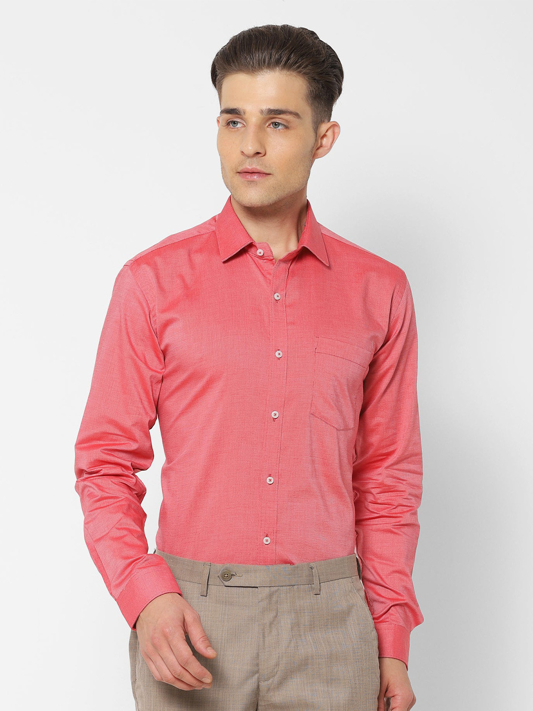

Stori Spread Collar Long Sleeves Cotton Shirt, Orange