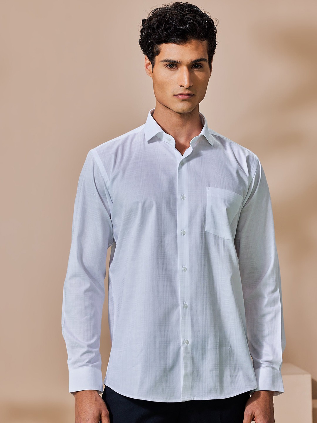 

Stori Men Opaque Casual Shirt, White