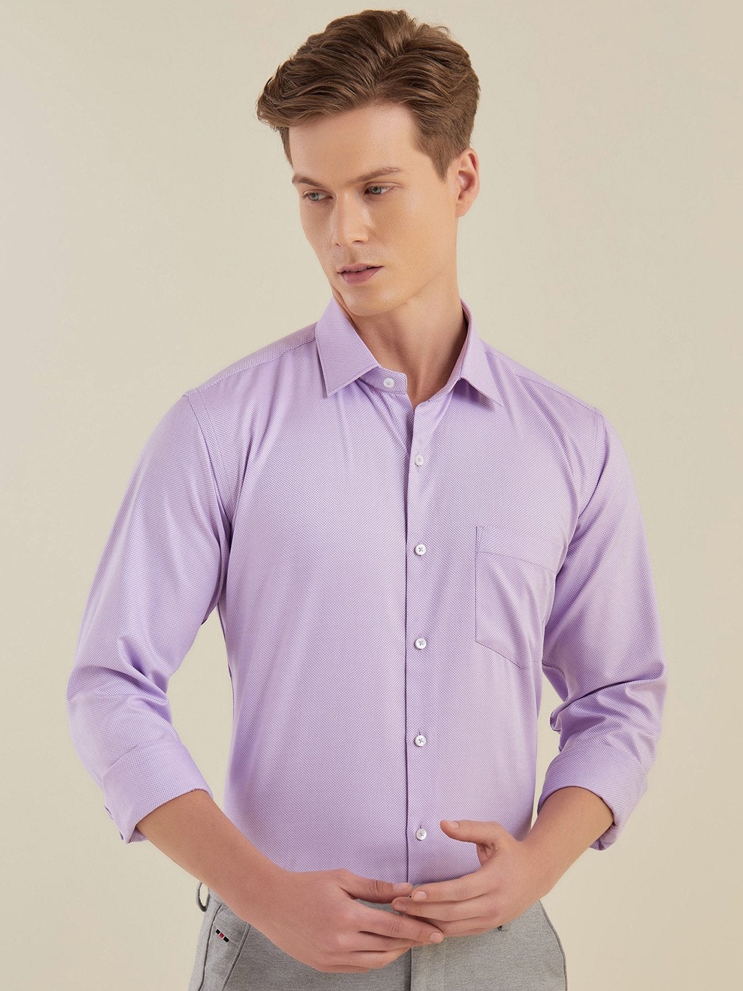 

Stori Men Opaque Casual Shirt, Purple