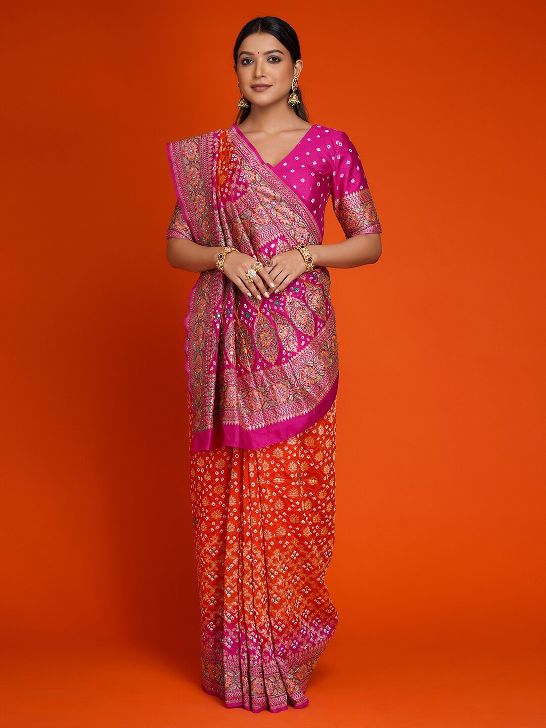 

saree.com Woven Design Zari Art Silk Saree, Pink
