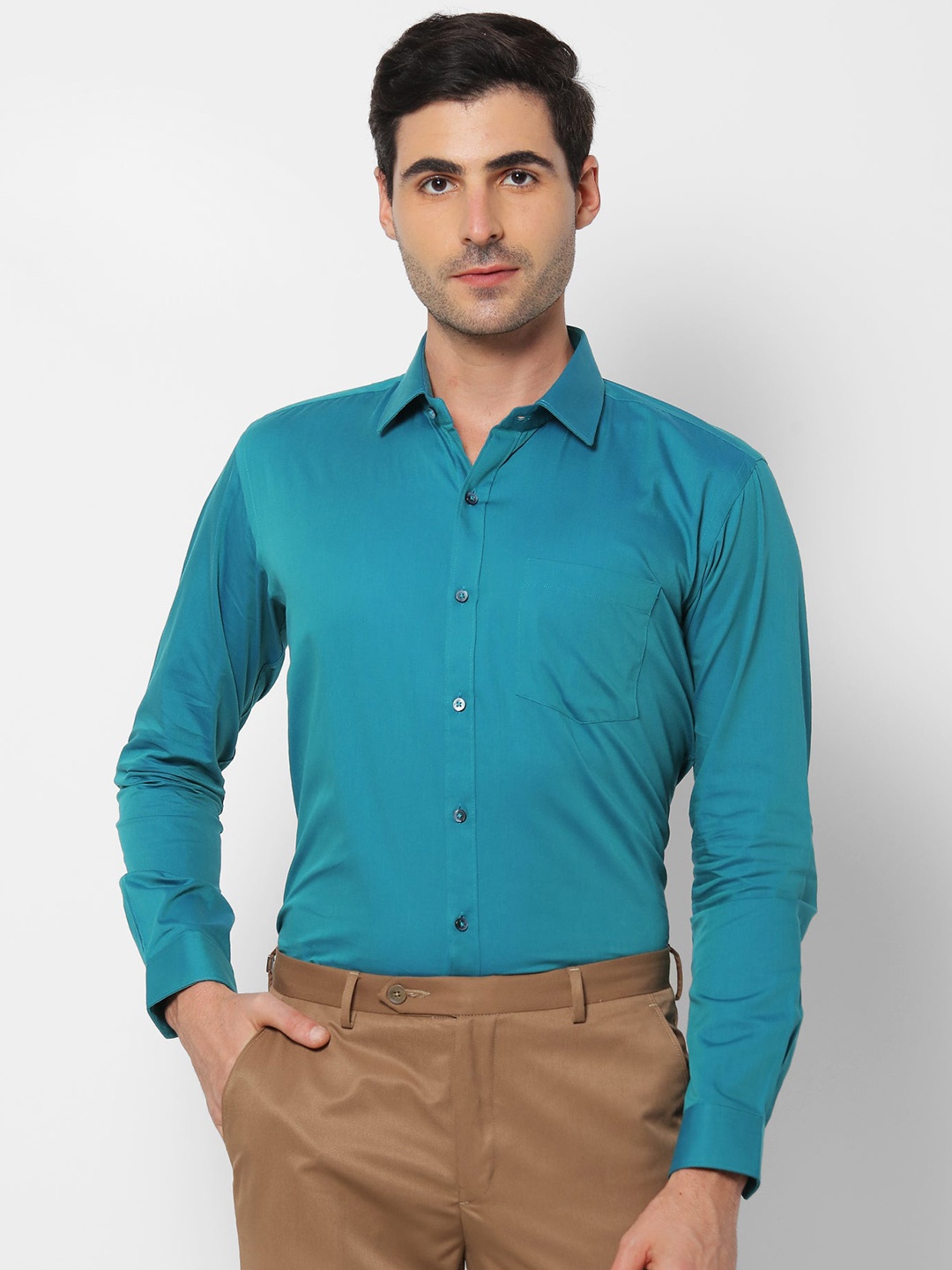 

Stori Slim Fit Cotton Formal Shirt, Green