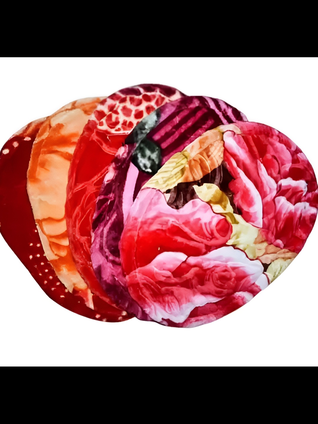 

Supreme Home Collective Red & Pink 5 Pcs Printed Anti-Skid Doormats