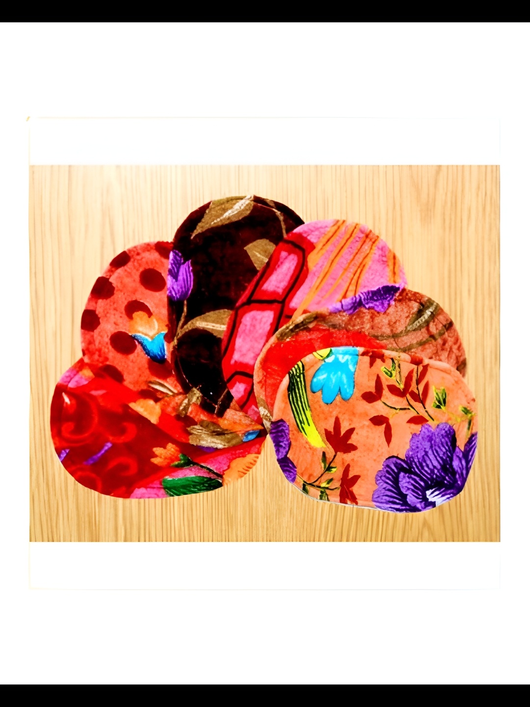 Supreme Home Collective Brown & Red 5 Pcs Printed Anti-Skid Doormats