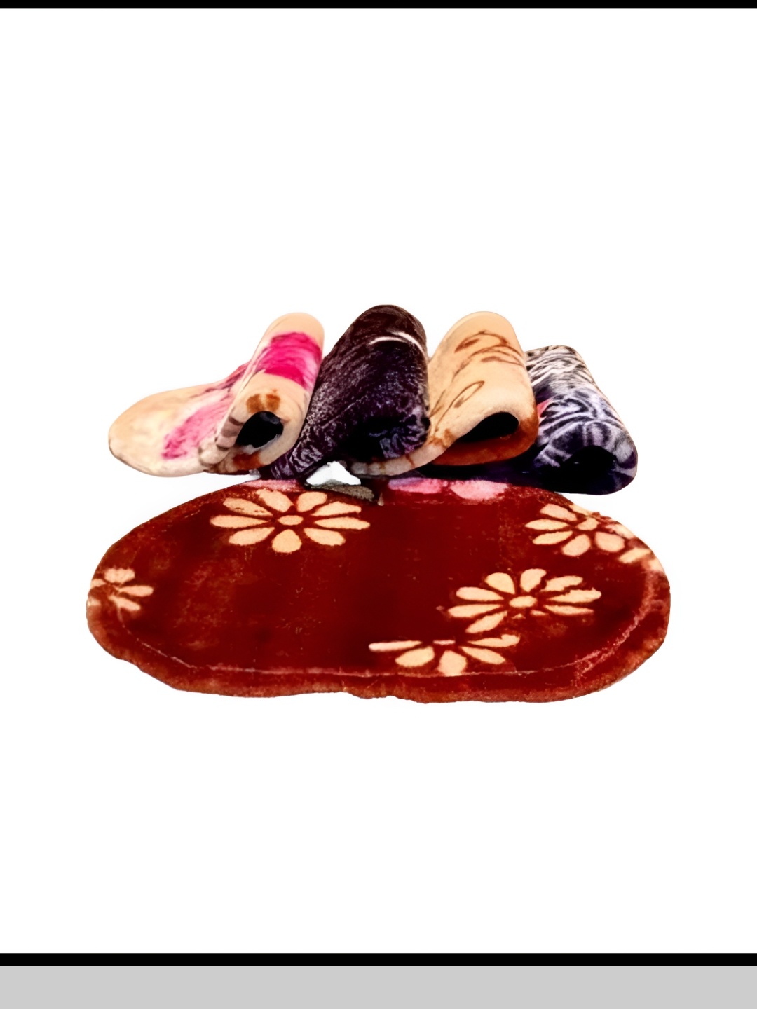 

Supreme Home Collective Brown & Red 5 Pcs Printed Anti-Skid Doormats