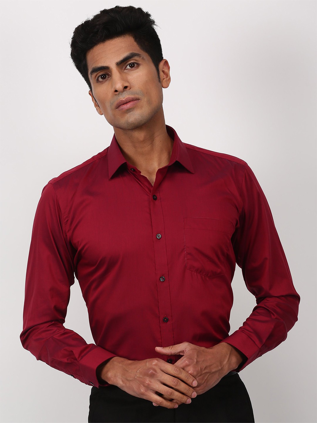 

Stori Slim Fit Cotton Formal Shirt, Maroon