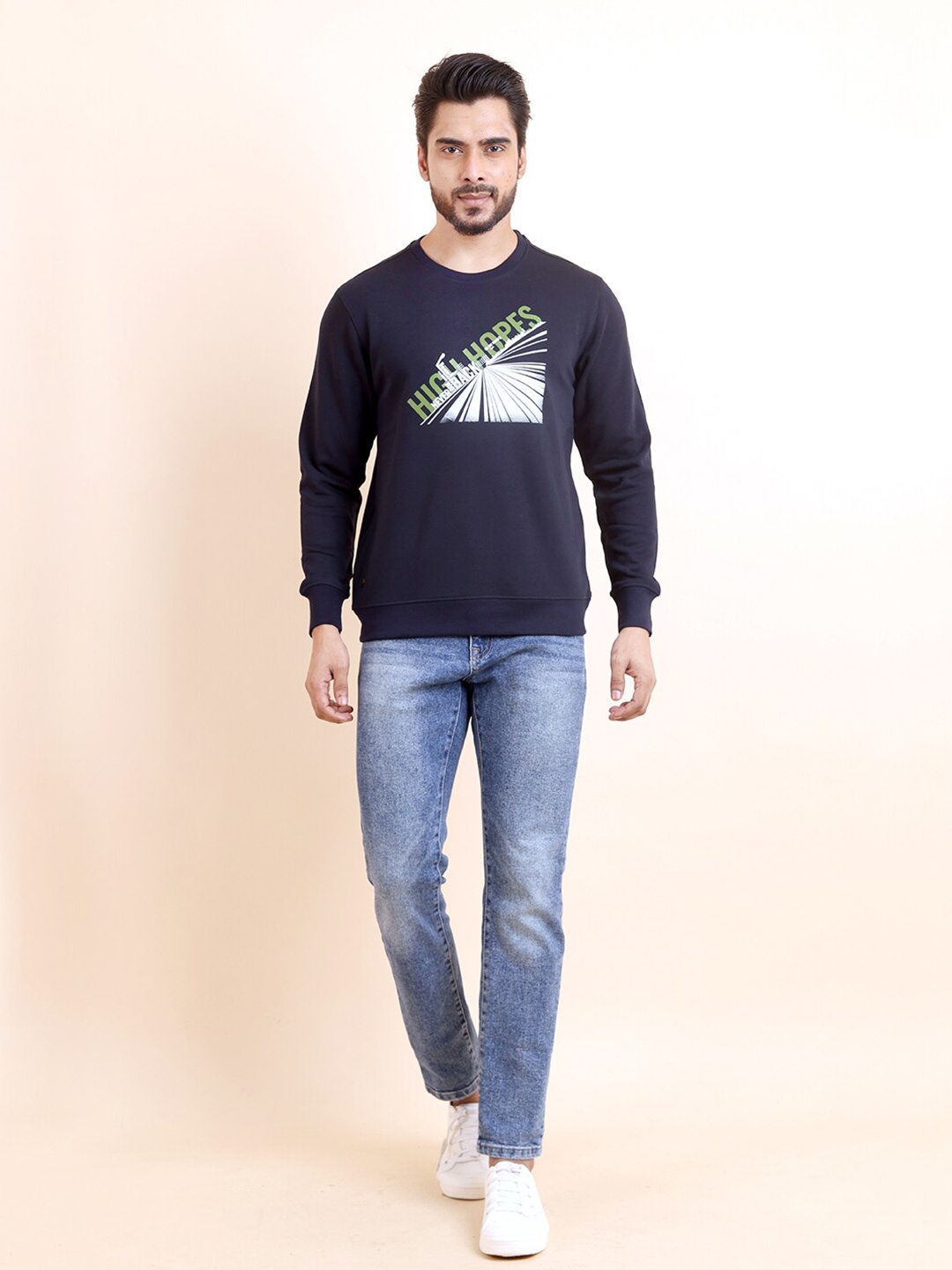 

berry blues Printed Cotton Pullover, Blue