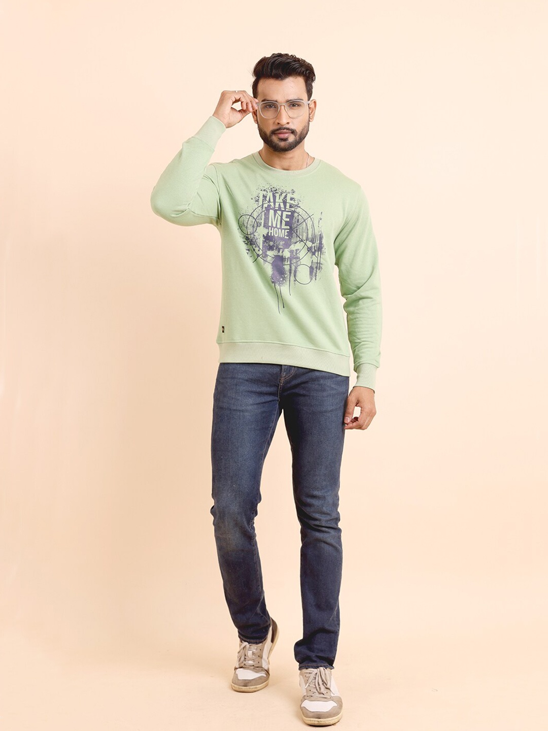 

berry blues Printed Cotton Pullover, Green