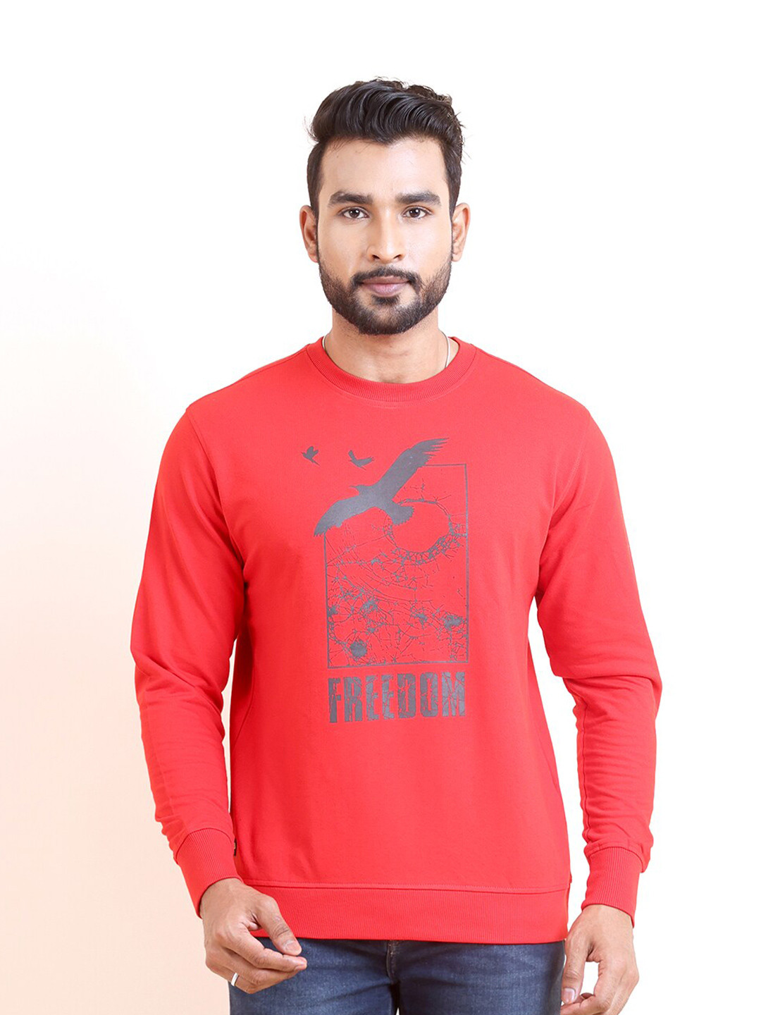 

berry blues Printed Cotton Pullover, Red