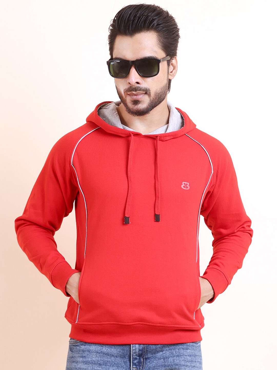 

berry blues Hooded Fleece Pullover, Red