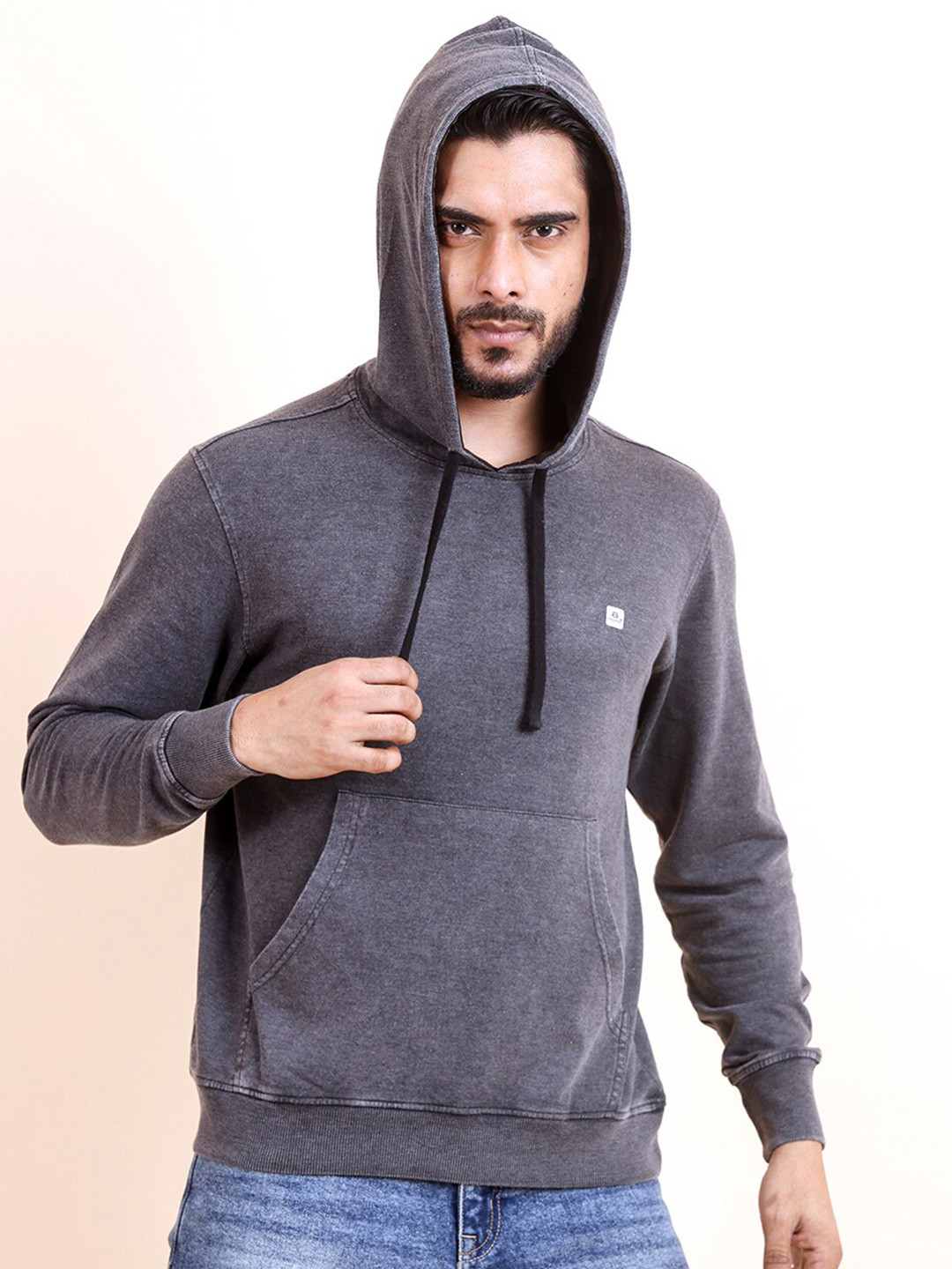 

berry blues Hooded Cotton Sweatshirt, Black