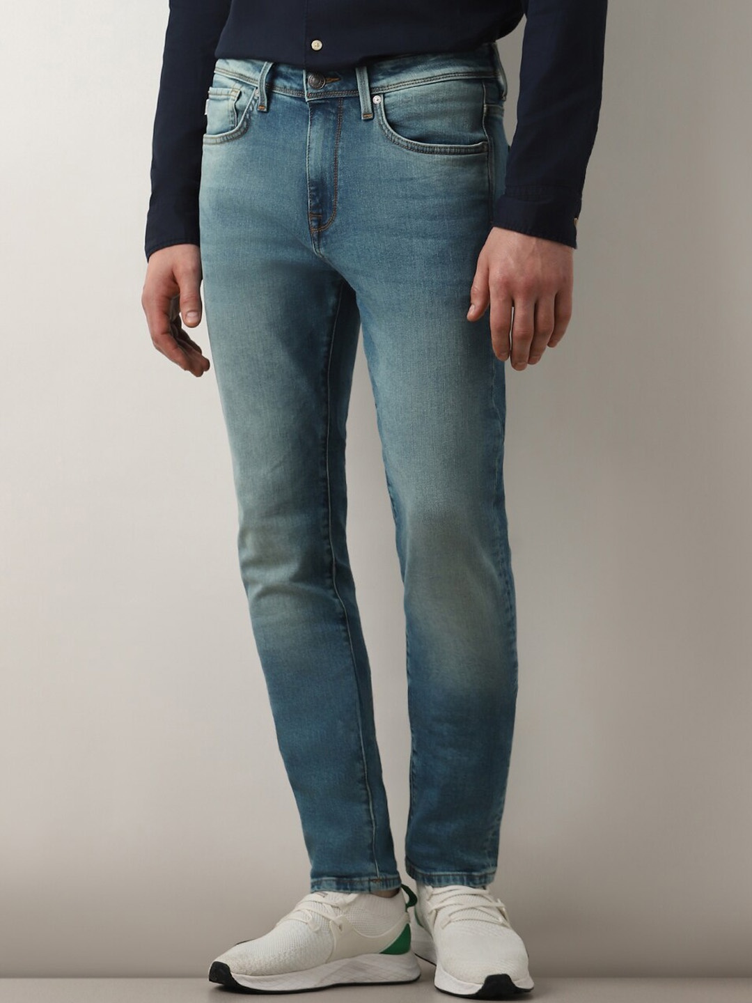 

SELECTED Men Slim Fit Heavy Fade Stretchable Jeans, Blue