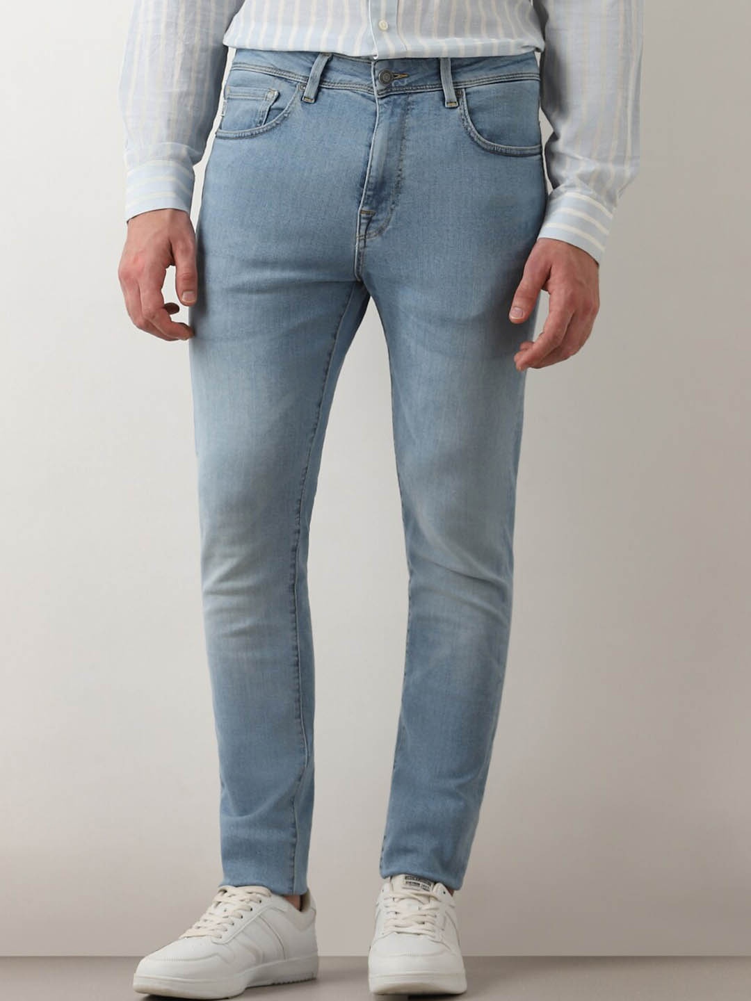 

SELECTED Men Slim Fit Clean Look Heavy Fade Stretchable Jeans, Blue