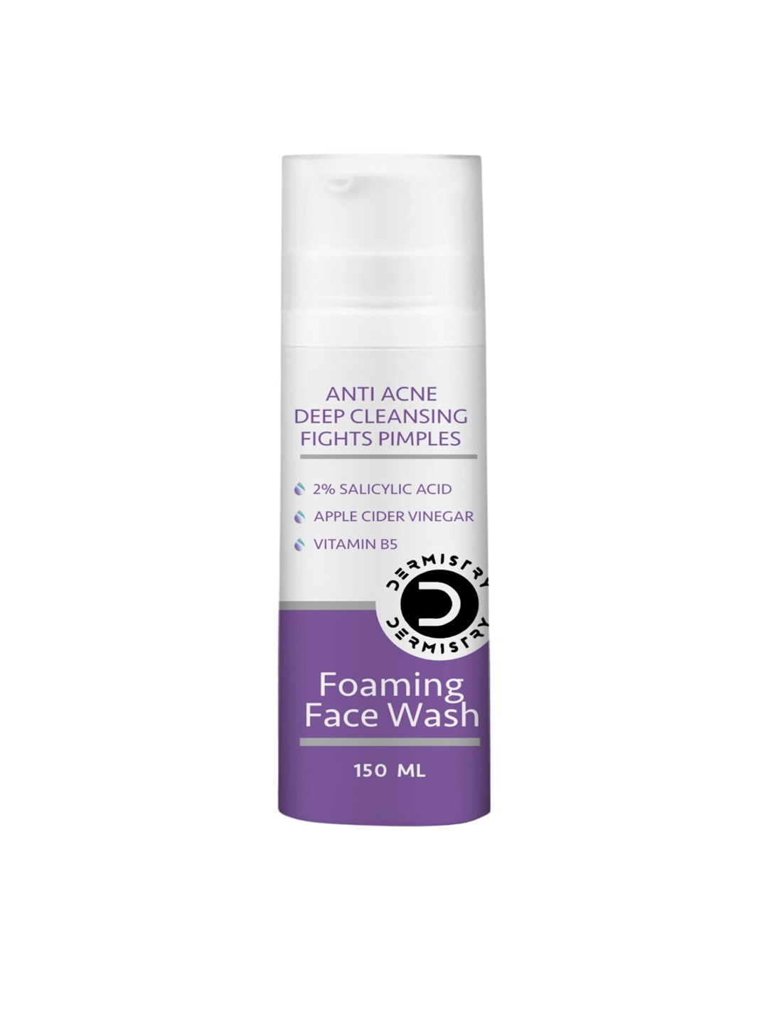 

Vigini Dermistry Anti Acne Deep Cleansing Foaming Face Wash with Salicylic Acid - 150 ml, White