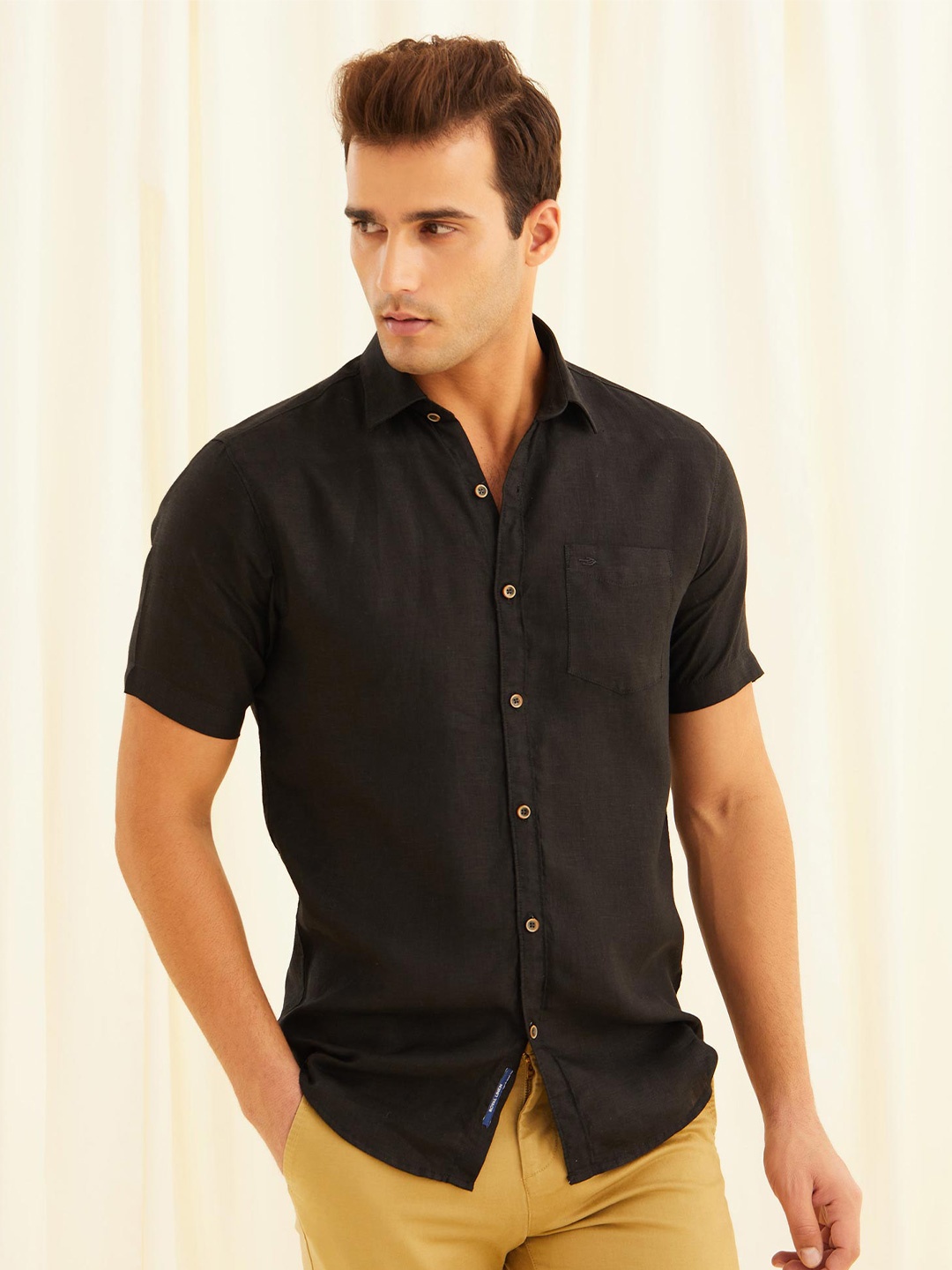 

Red Flame Men Opaque Casual Shirt, Black