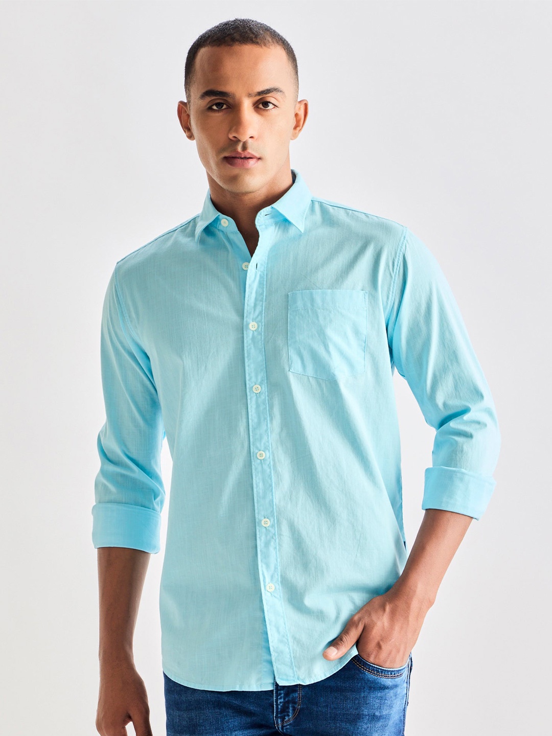 

Red Flame Men Opaque Casual Shirt, Blue