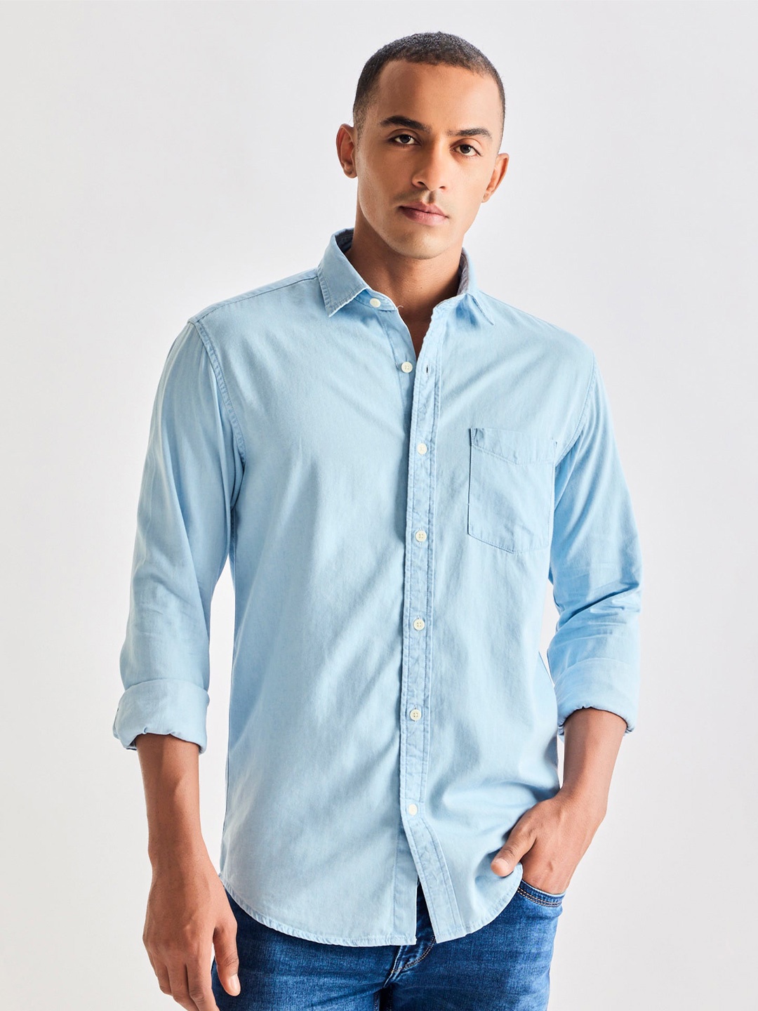 

Red Flame Men Opaque Casual Shirt, Blue