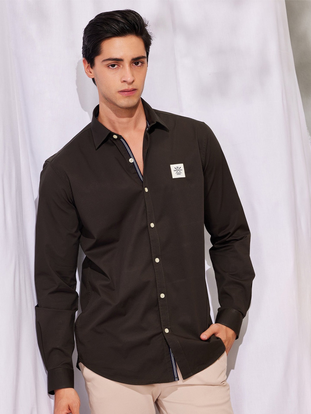

Red Flame Men Opaque Casual Shirt, Green